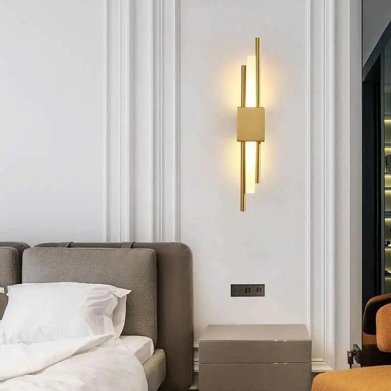 Linear Wall Sconce, Vertical LED Tube Wall Light, Black or Brass
