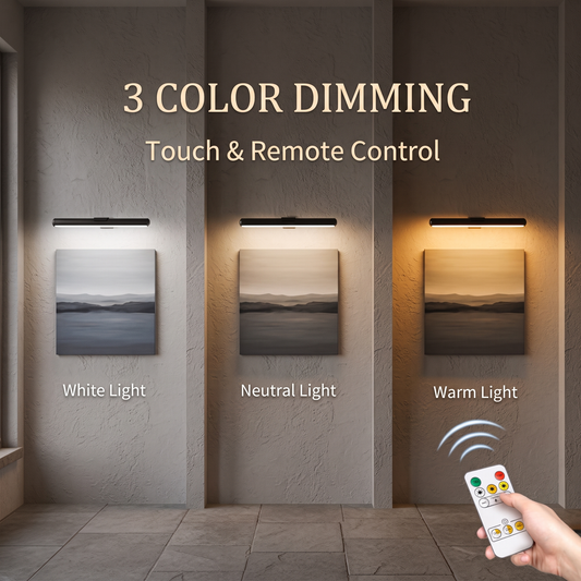 Cordless Picture Light, Rechargeable Art Light with Remote, 12 or 16 Inch
