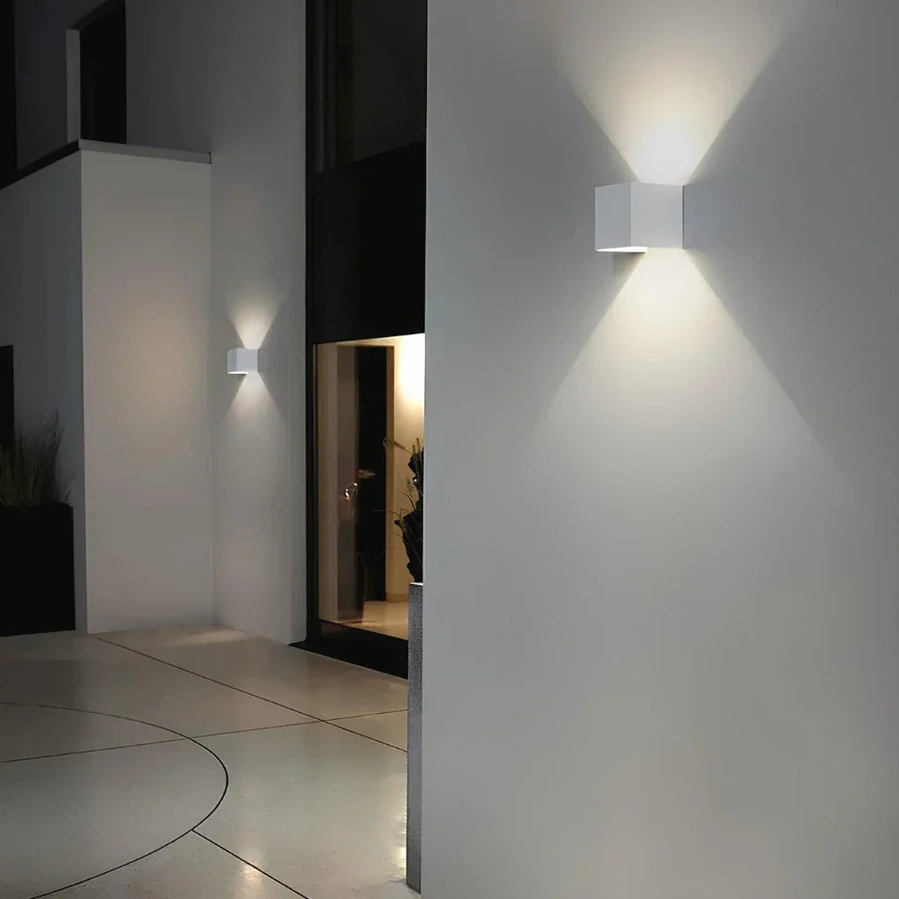 Adjustable Wall Light, LED Cube Sconce, Hardwired or Rechargeable, 4 Finishes