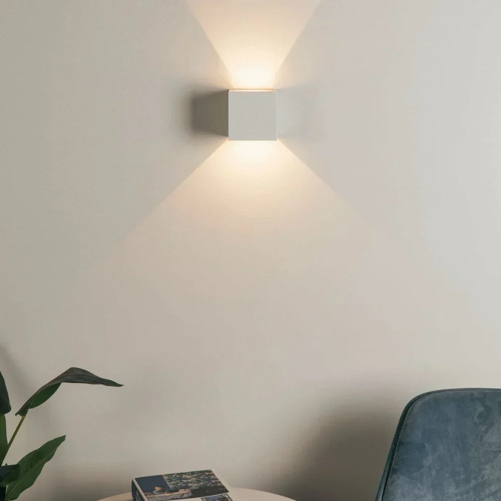 Adjustable Wall Light, LED Cube Sconce, Hardwired or Rechargeable, 4 Finishes