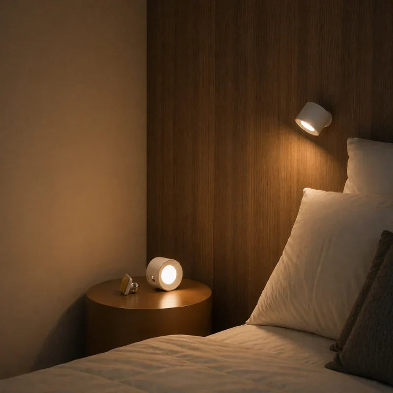 Cordless Wall Lamp, Magnetic Rechargeable Reading Light, Touch or Remote