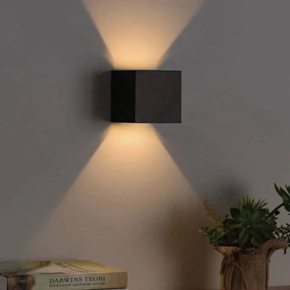 Adjustable Wall Light, LED Cube Sconce, Hardwired or Rechargeable, 4 Finishes