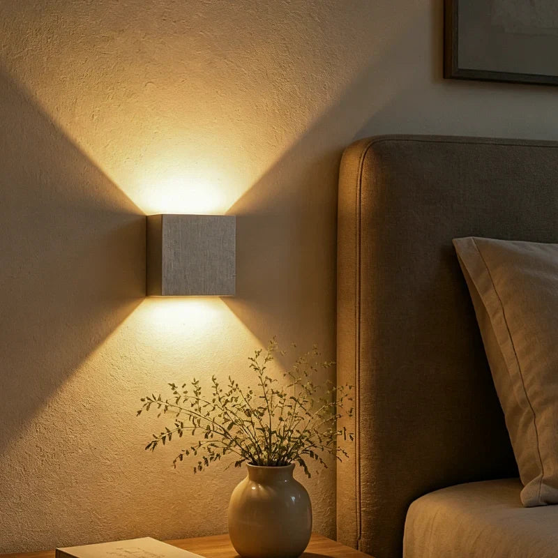 Adjustable Wall Light, LED Cube Sconce, Hardwired or Rechargeable, 4 Finishes