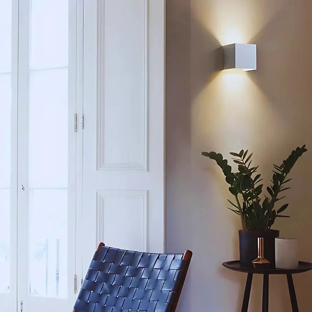 Adjustable Wall Light, LED Cube Sconce, Hardwired or Rechargeable, 4 Finishes