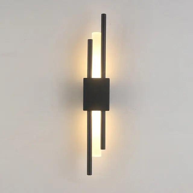 Linear Wall Sconce, Vertical LED Tube Wall Light, Black or Brass
