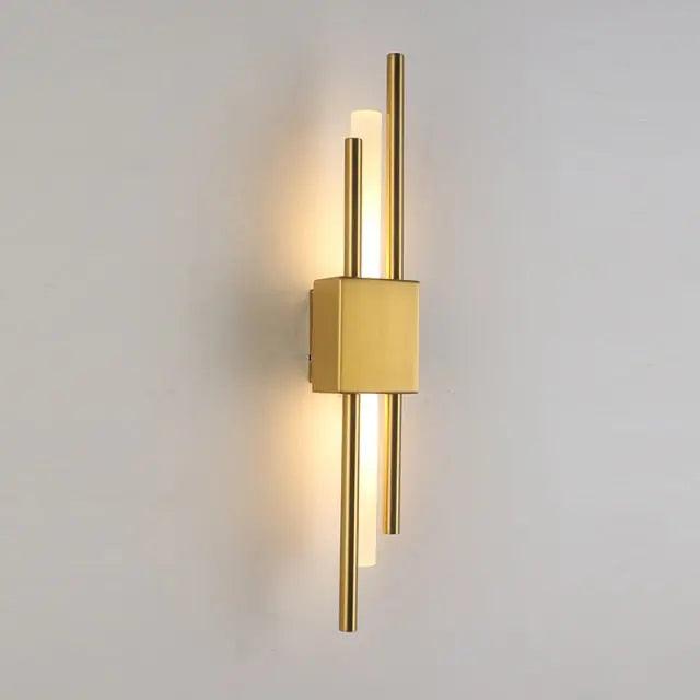 Linear Wall Sconce, Vertical LED Tube Wall Light, Black or Brass