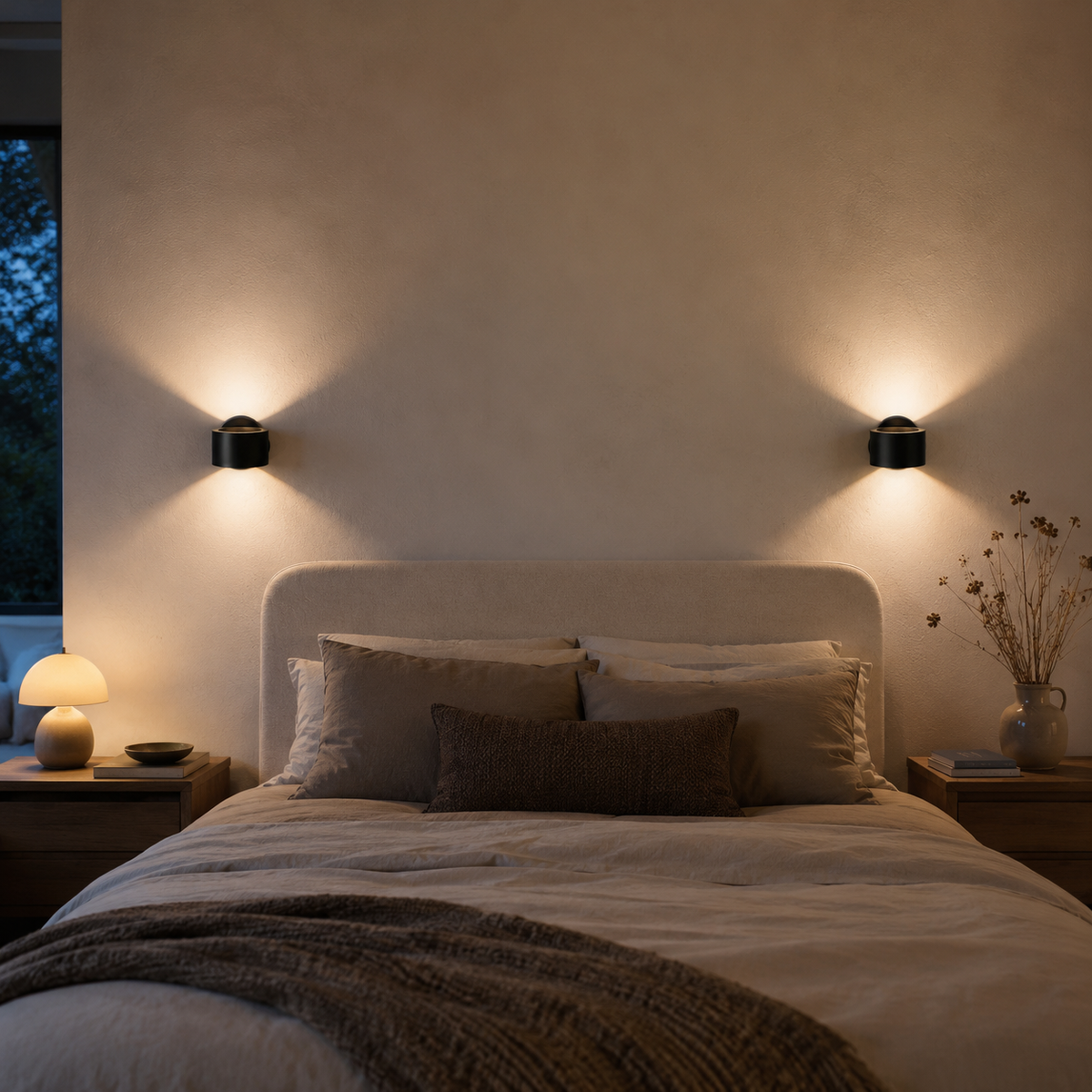 Half Cylinder Wall Light, Up Down LED Sconce, Brass or Black