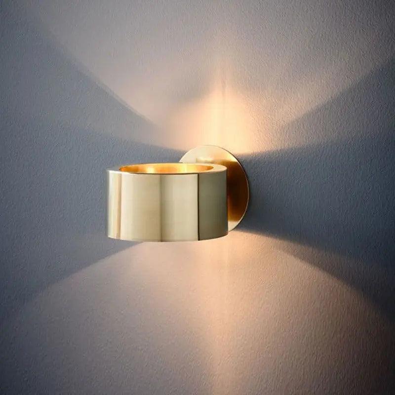 Half Cylinder Wall Light, Up Down LED Sconce, Brass or Black