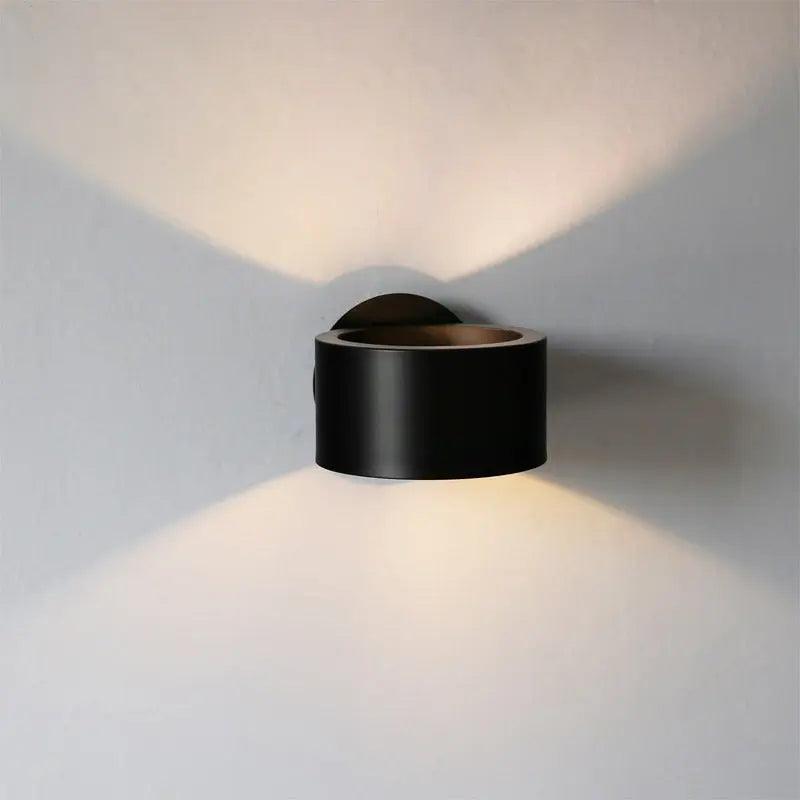 Half Cylinder Wall Light, Up Down LED Sconce, Brass or Black