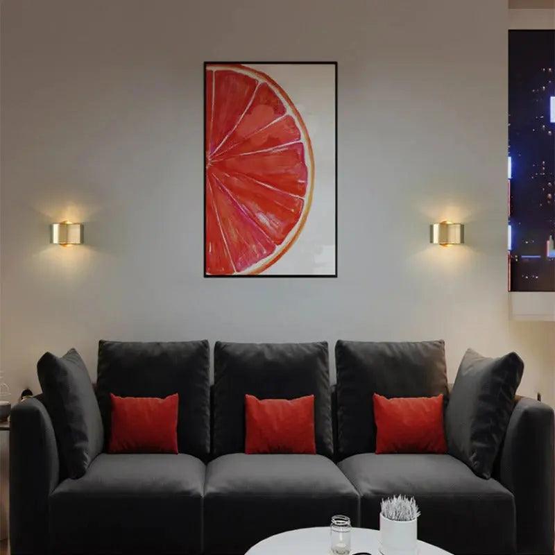 Half Cylinder Wall Light, Up Down LED Sconce, Brass or Black