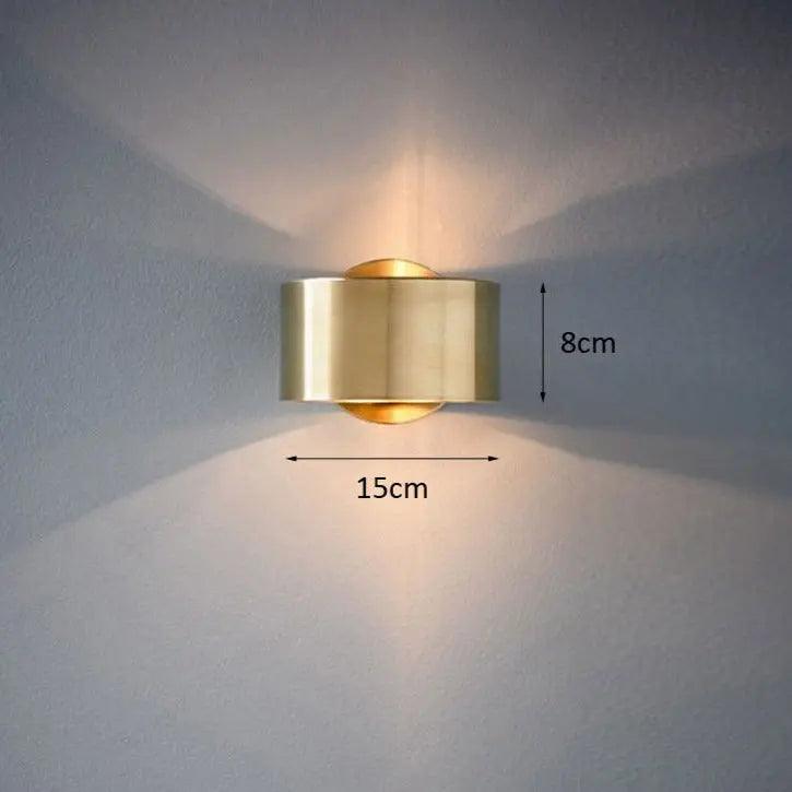 Half Cylinder Wall Light, Up Down LED Sconce, Brass or Black
