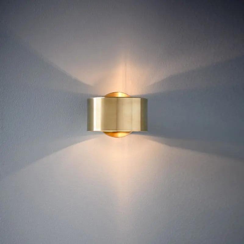 Half Cylinder Wall Light, Up Down LED Sconce, Brass or Black