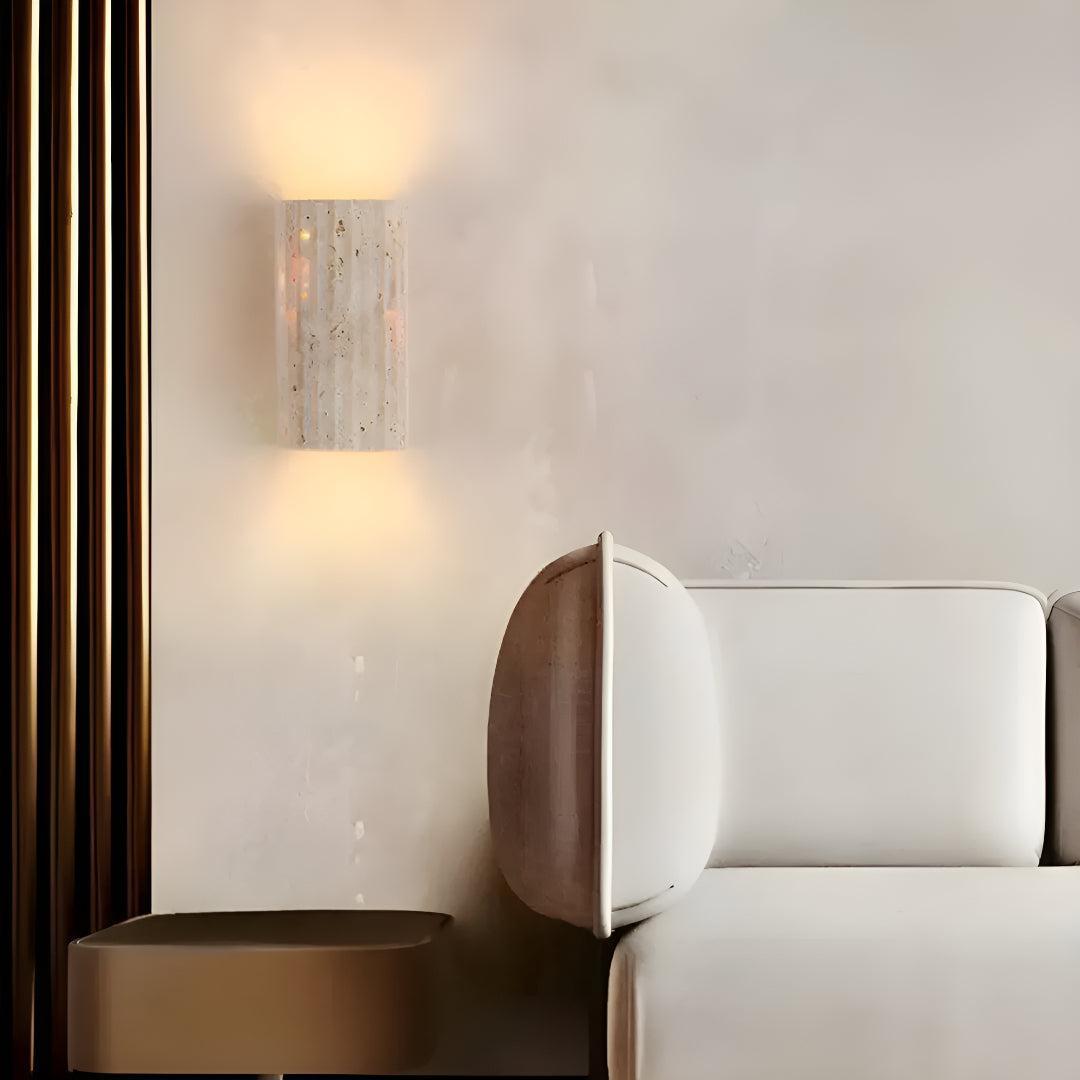 Stone Wall Sconce, Natural Stone LED Wall Light, Warm to Cool White