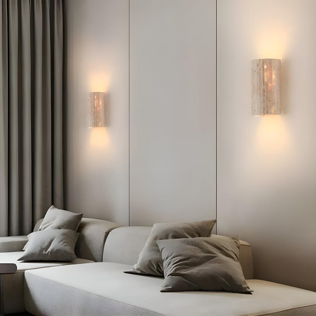 Stone Wall Sconce, Natural Stone LED Wall Light, Warm to Cool White