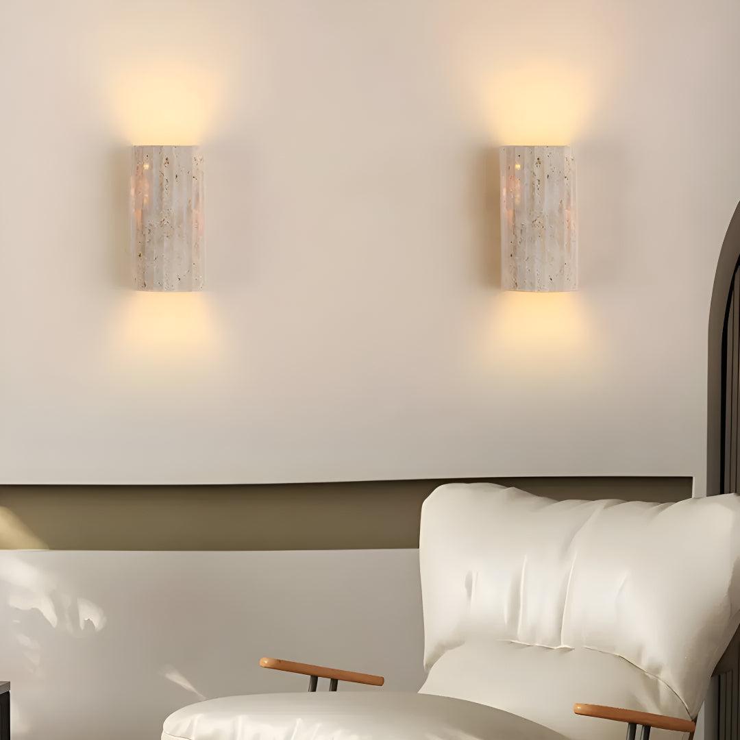 Stone Wall Sconce, Natural Stone LED Wall Light, Warm to Cool White