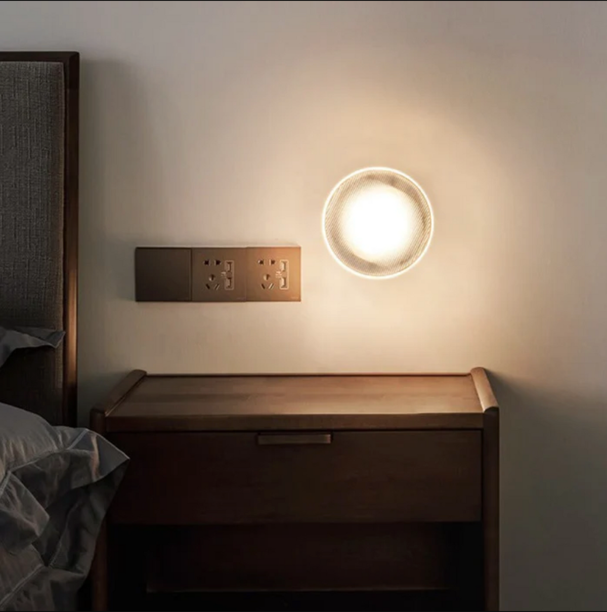 Ribbed Glass Wall Light, LED Dome Sconce for Wall or Ceiling, Black or Brass