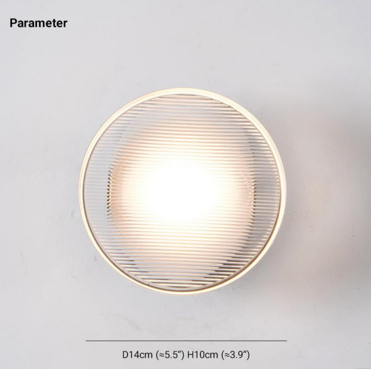 Ribbed Glass Wall Light, LED Dome Sconce for Wall or Ceiling, Black or Brass