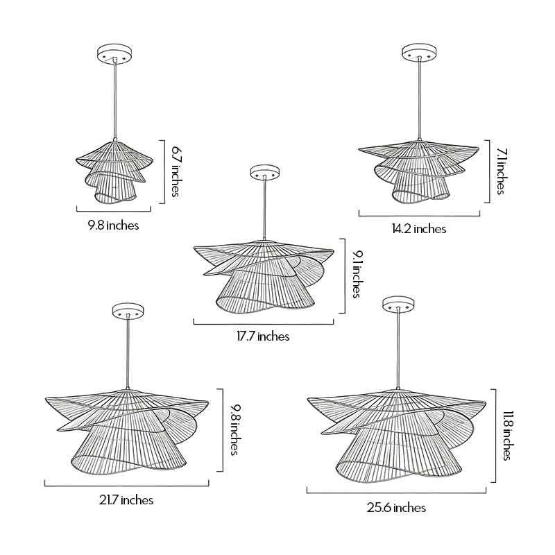 Bamboo Pendant Light - Japanese Woven Ceiling Light Fixture