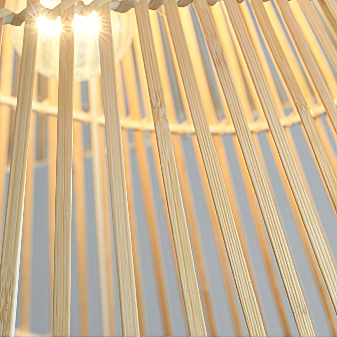 Bamboo Pendant Light - Japanese Woven Ceiling Light Fixture