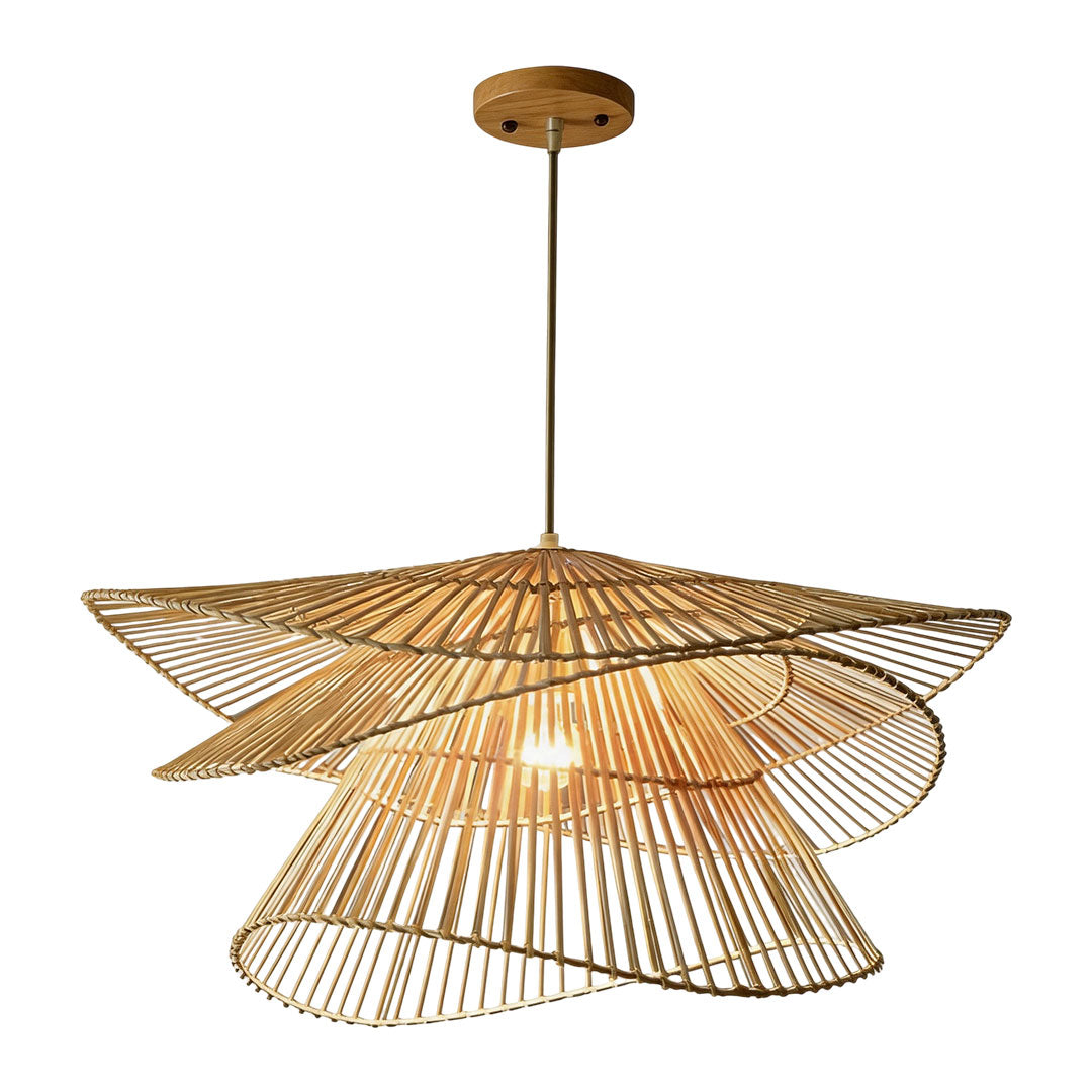 Bamboo Pendant Light - Japanese Woven Ceiling Light Fixture