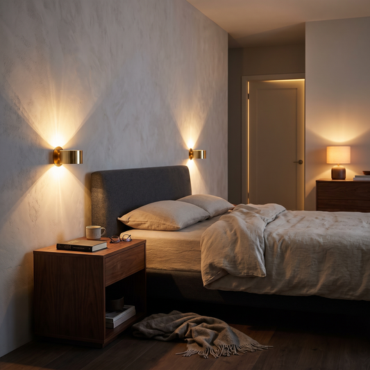 Half Cylinder Wall Light, Up Down LED Sconce, Brass or Black