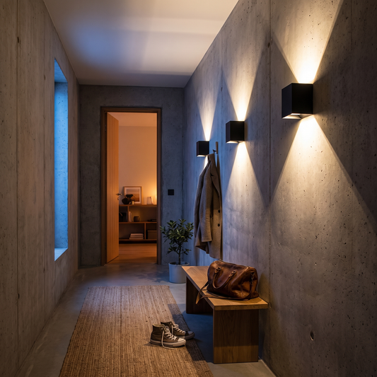 Adjustable Wall Light, LED Cube Sconce, Hardwired or Rechargeable, 4 Finishes
