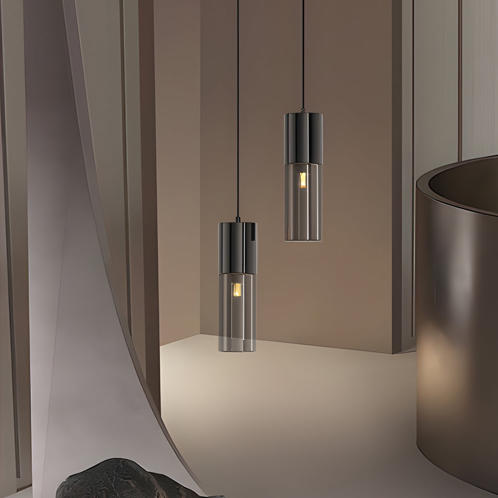 Mini Pendant Light - Smoked Glass Kitchen Island Ceiling Light