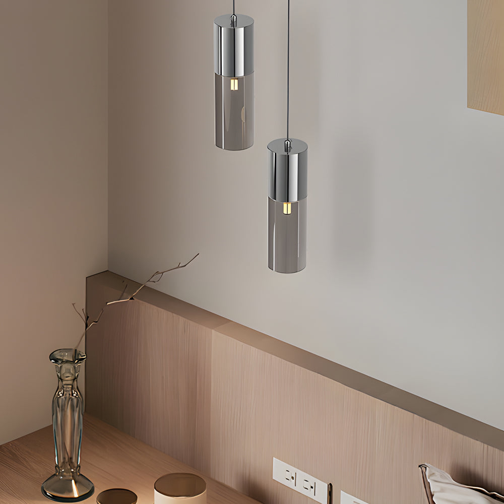 Mini Pendant Light - Smoked Glass Kitchen Island Ceiling Light